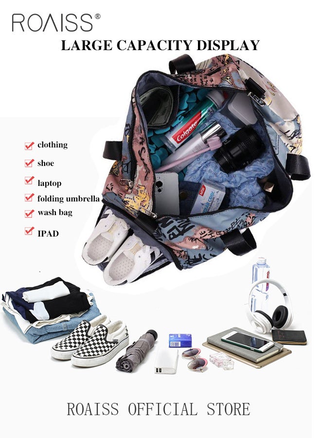 Large Capacity Carry on Luggage Bag for Women and Men Multi Functional Duffel Bag Unisex Wet and Dry Separation Shoe Compartment Gym Bag Suitcase with Perfect for Short Business Trips and Travel