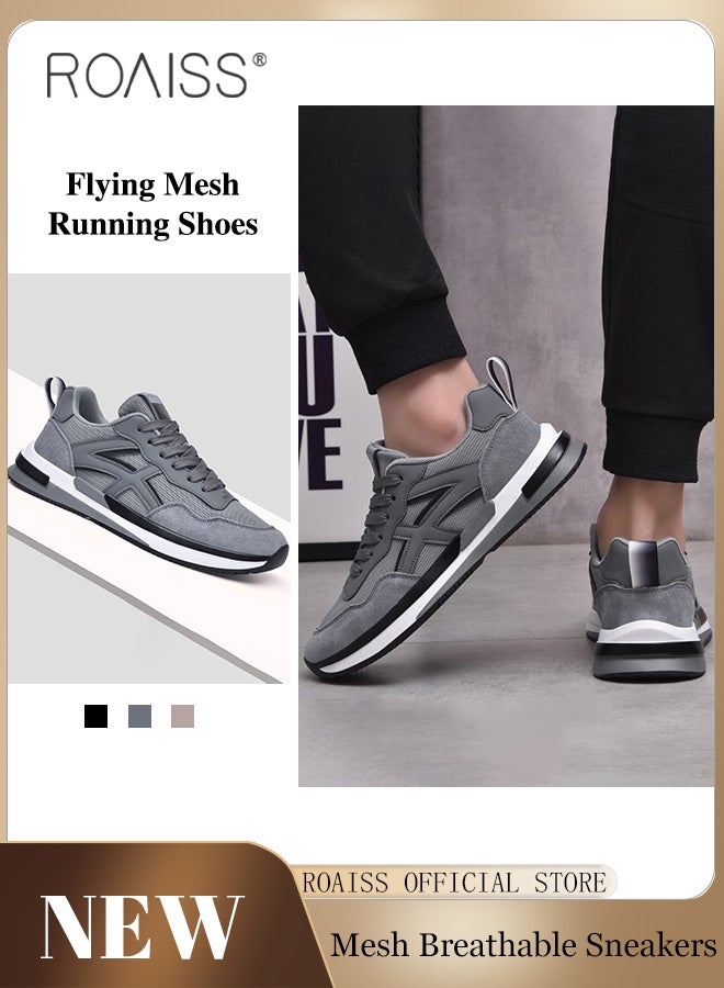 Men Casual Athletic Shoes Flyknit Mesh Men Running Shoes Lightweight Comfortable Breathable Men Gump Shoes
