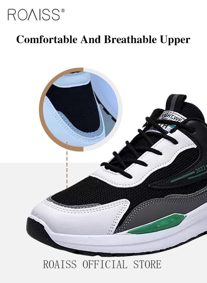 Men Athletic Shoes Flyknit Mesh Men Sports Shoes Lightweight Breathable and Comfortable Running Shoes Colorblock Sneakers