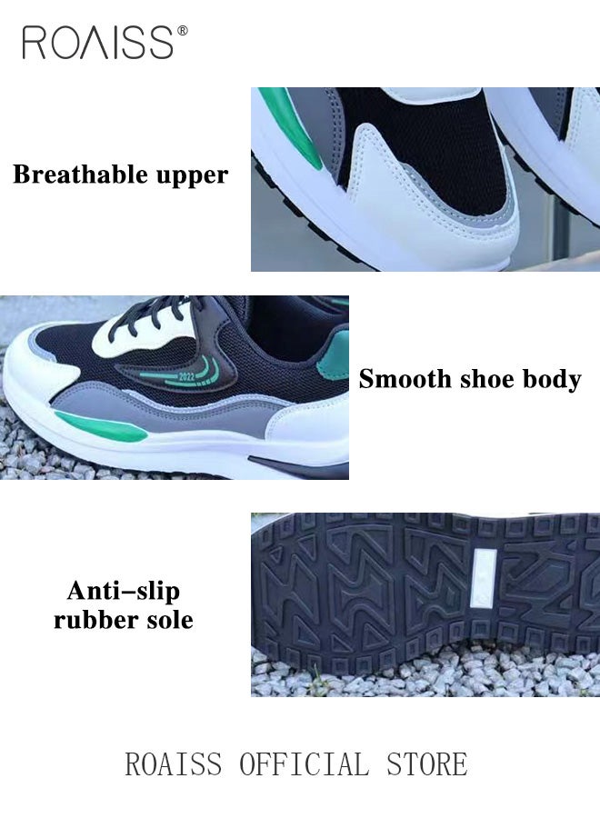 Men Athletic Shoes Flyknit Mesh Men Sports Shoes Lightweight Breathable and Comfortable Running Shoes Colorblock Sneakers