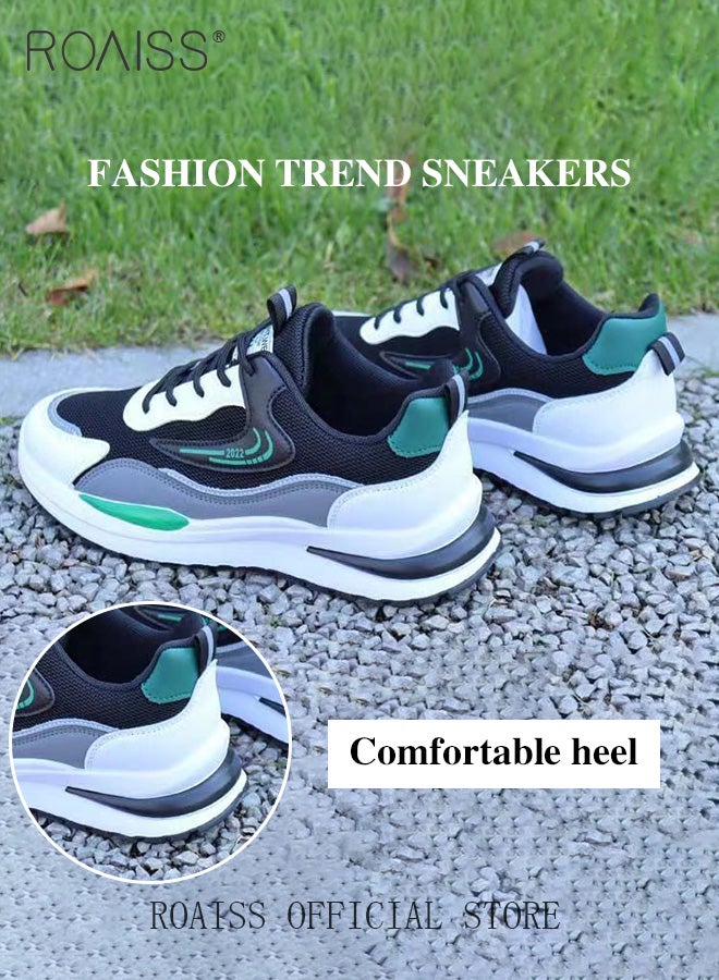Men Athletic Shoes Flyknit Mesh Men Sports Shoes Lightweight Breathable and Comfortable Running Shoes Colorblock Sneakers