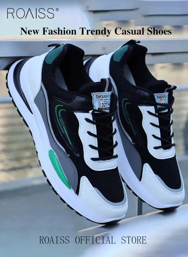 Men Athletic Shoes Flyknit Mesh Men Sports Shoes Lightweight Breathable and Comfortable Running Shoes Colorblock Sneakers