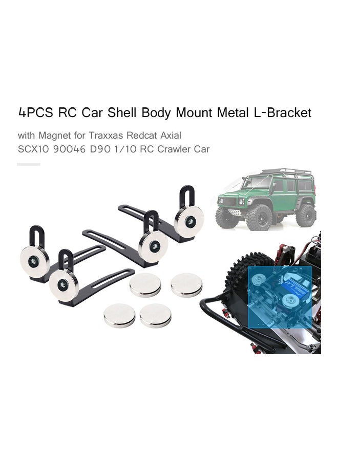 4 Piece  Car Shell Body Mount Metal L-Bracket with Magnet 9x2x5.5cm