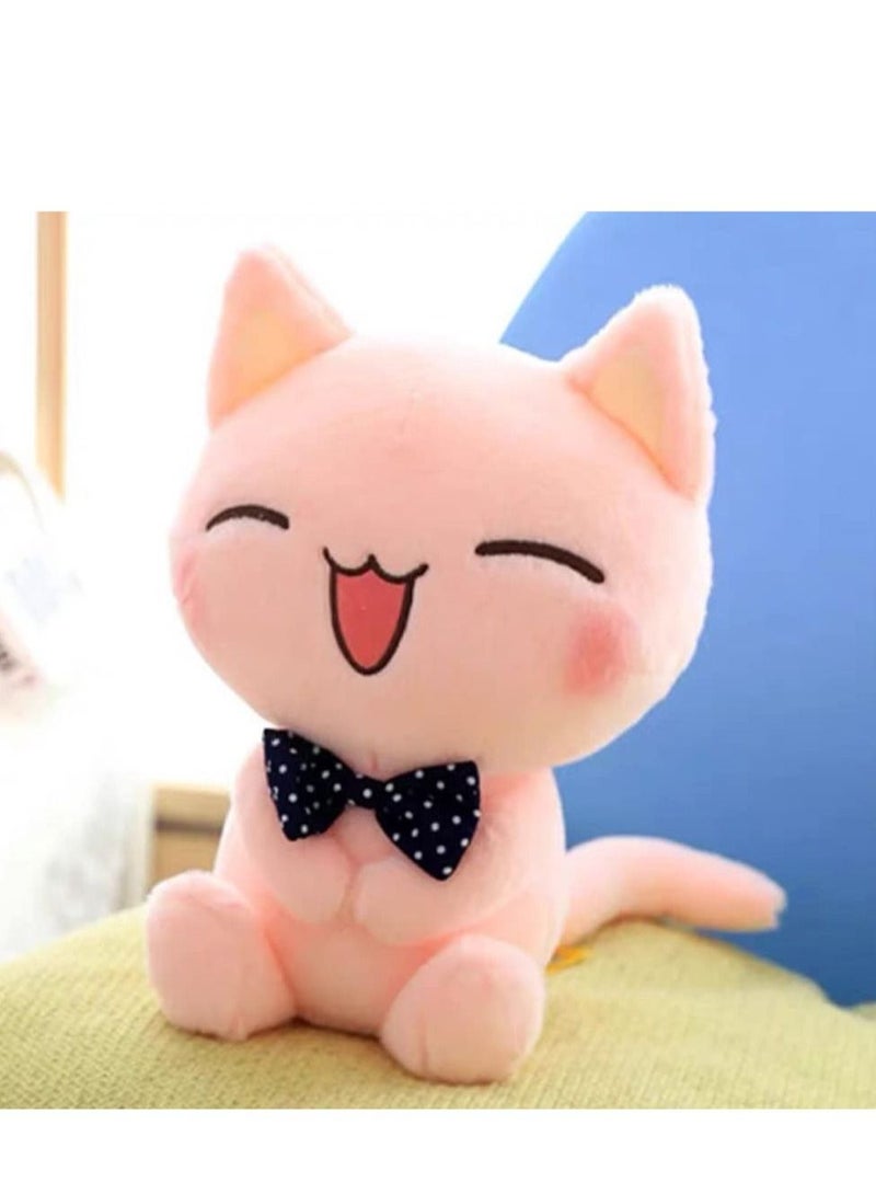 Plush Pillows, 11Inch Soft Cat Plush Toy Pink Stuffed Animals Plush Doll, Pink Cat Plushie, Kawaii Plush Toys for Kids