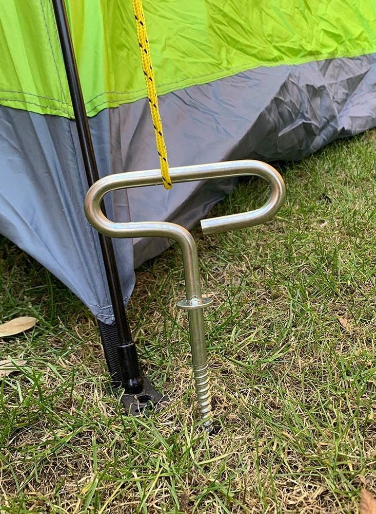 Ice Tent Pegs 4 Pcs, Spiral Ground Anchor Winter Fishing Tent Accessories Tent Stakes, Ice Fishing Shelter Nail can be Placed Firmly on The Hard Ground