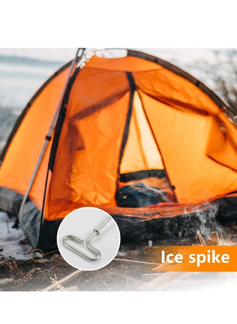 Ice Tent Pegs 4 Pcs, Spiral Ground Anchor Winter Fishing Tent Accessories Tent Stakes, Ice Fishing Shelter Nail can be Placed Firmly on The Hard Ground