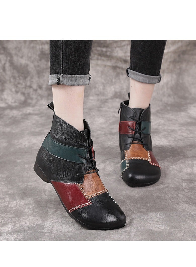 Patchwork Ankle Boots