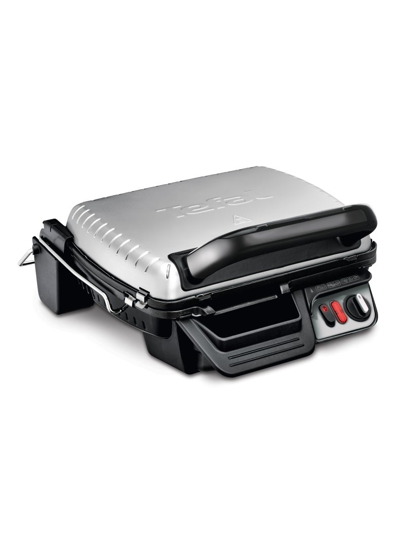 Contact Grill 3 In1 With Baking Function Double Grill Surface When Opened As A Table Grill BBQ Also For Sandwich, Steak, Panini Adjustable Thermostat Non-Stick Coated 2000 W GC3060 Balck & Silver