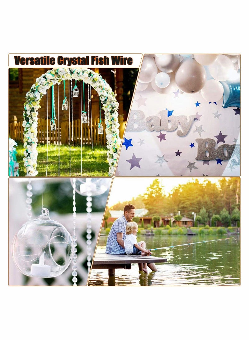 Fishing Wire Strong Clear Invisible Hanging 0.8mm up to 100lbs 656Ft Nylon Thread with 100PCs Aluminum Crimping Loop Sleeves Kit for Decor Balloon Garland Crafts