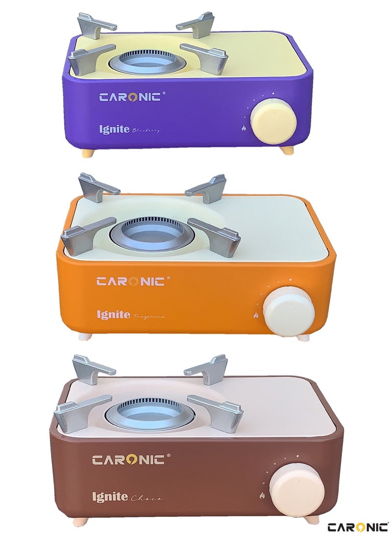 Butane Fuel Camp Stove Crate Series Mini Stove For Camping Hiking Portable Gas Stove With Spiral Flame Even Heat Distribution Modern and Easy To Use