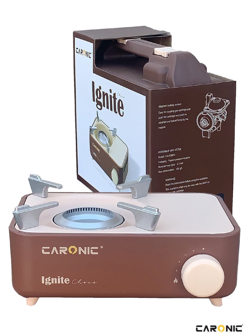 Butane Fuel Camp Stove Crate Series Mini Stove For Camping Hiking Portable Gas Stove With Spiral Flame Even Heat Distribution Modern and Easy To Use