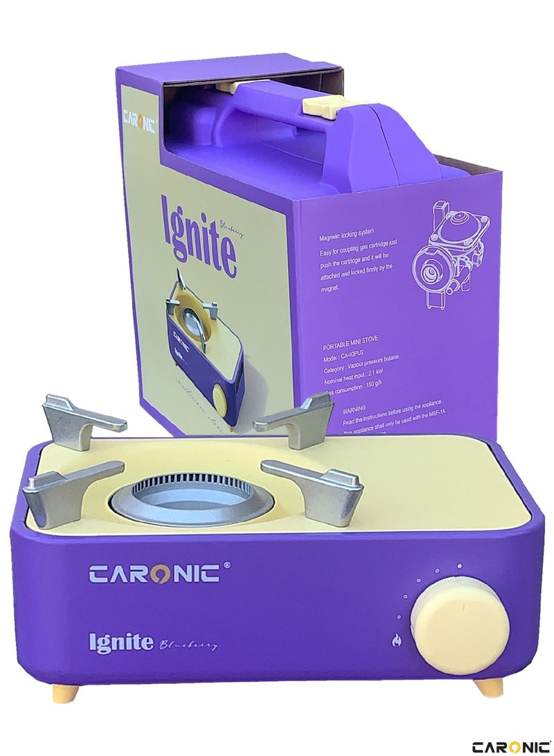 Butane Fuel Camp Stove Crate Series Mini Stove For Camping Hiking Portable Gas Stove With Spiral Flame Even Heat Distribution Modern and Easy To Use