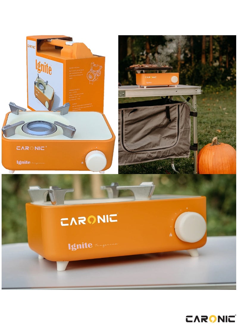 Butane Fuel Camp Stove Crate Series Mini Stove For Camping Hiking Portable Gas Stove With Spiral Flame Even Heat Distribution Modern and Easy To Use