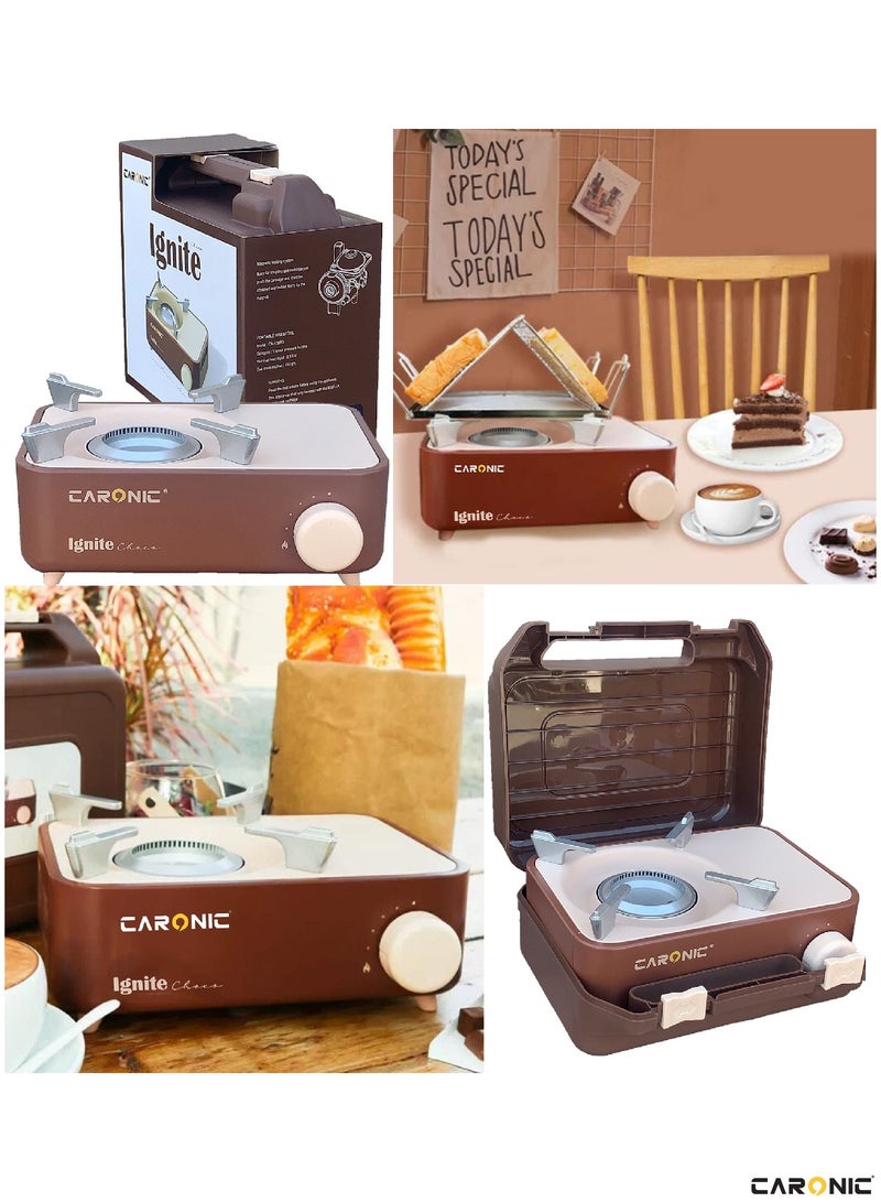 Butane Fuel Camp Stove Crate Series Mini Stove For Camping Hiking Portable Gas Stove With Spiral Flame Even Heat Distribution Modern and Easy To Use