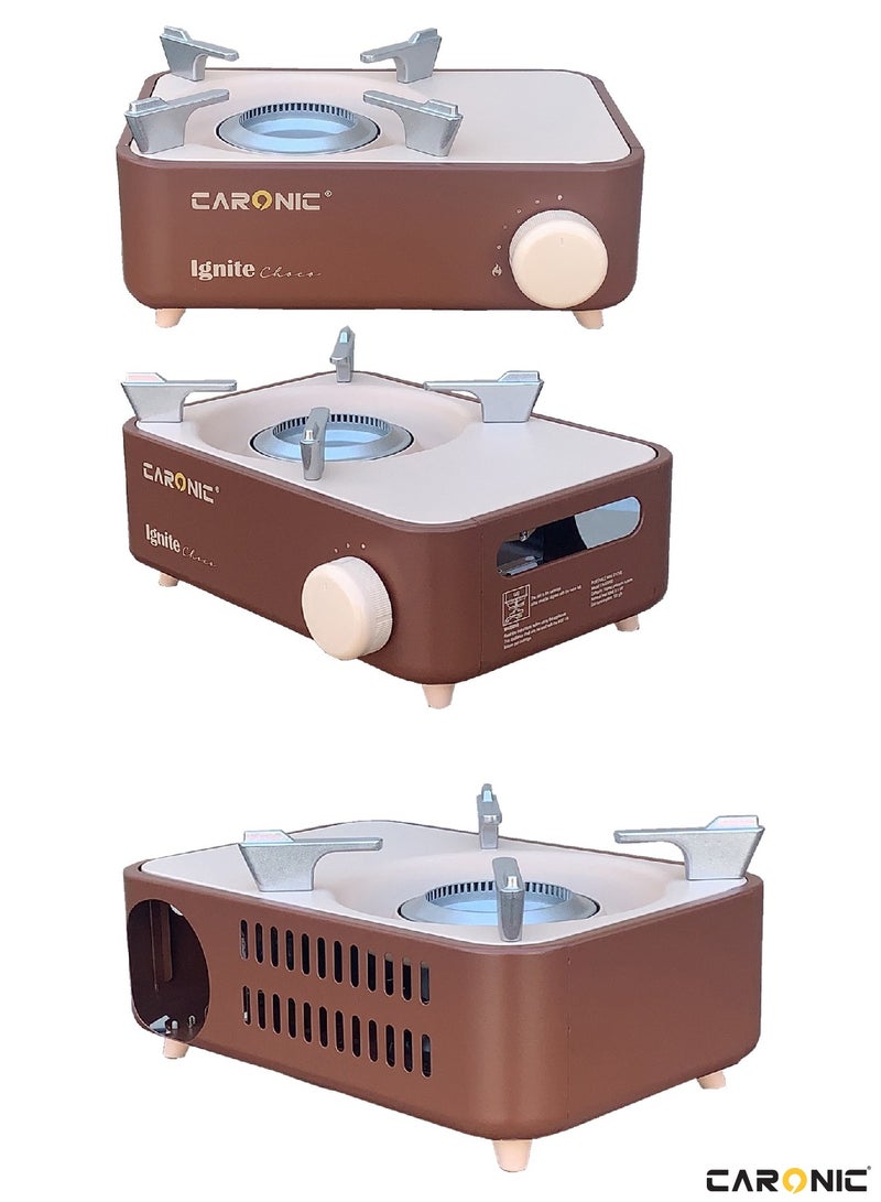 Butane Fuel Camp Stove Crate Series Mini Stove For Camping Hiking Portable Gas Stove With Spiral Flame Even Heat Distribution Modern and Easy To Use