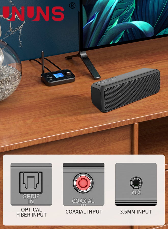 Bluetooth 5.0 Transmitter Receiver For TV Home Stereo BT Headphones,2-in-1 Audio Adapter With LCD Display,Low Latency,Splitter For Wired Wireless,Optical RCA AUX 3.5mm Inputs/Outputs