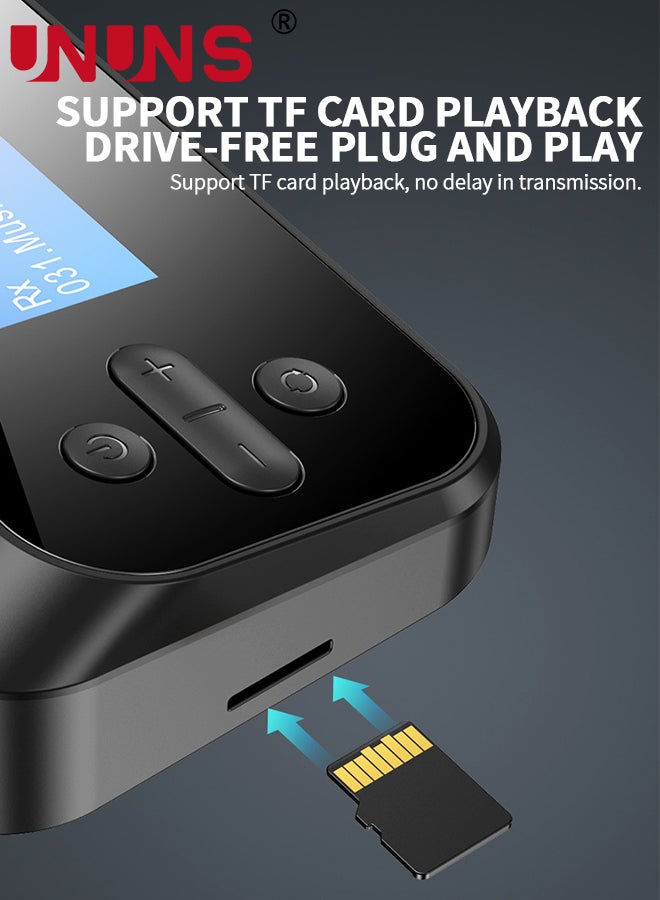 Bluetooth 5.0 Transmitter Receiver For TV Home Stereo BT Headphones,2-in-1 Audio Adapter With LCD Display,Low Latency,Splitter For Wired Wireless,Optical RCA AUX 3.5mm Inputs/Outputs