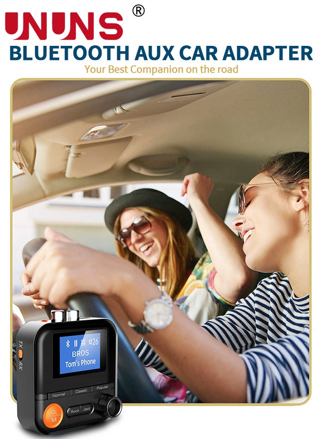 Bluetooth Transmitter Receiver,Bluetooth 5.2 Transmitter With LCD Screen,5 EQ Effects,TF Card Plug-Play,Wireless Audio Adapter RCA 3.5mm AUX for TV/PC/Car/MP3/Speakers/Headset,BR05