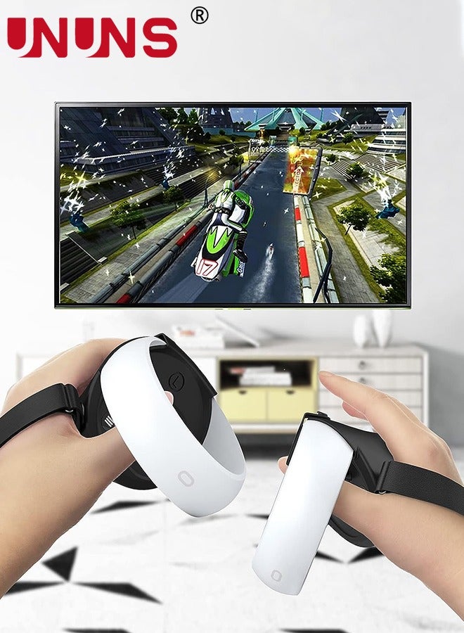 Controller Grip For Quest 2,Silicone Grips Covers With 1 Pair Non-Slip Joystick Covers,Meta Quest 2 Accessories Knuckle Strap Cover Protector For VR Touch Controllers,Black