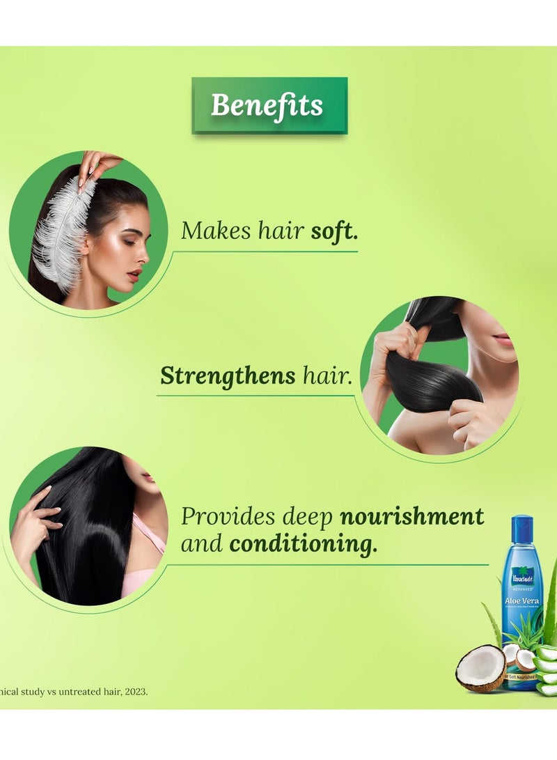 Parachute Advansed Aloe Vera Enriched Coconut Hair Oil 250ml and 75ml For Soft Strong Hair Pack of 2