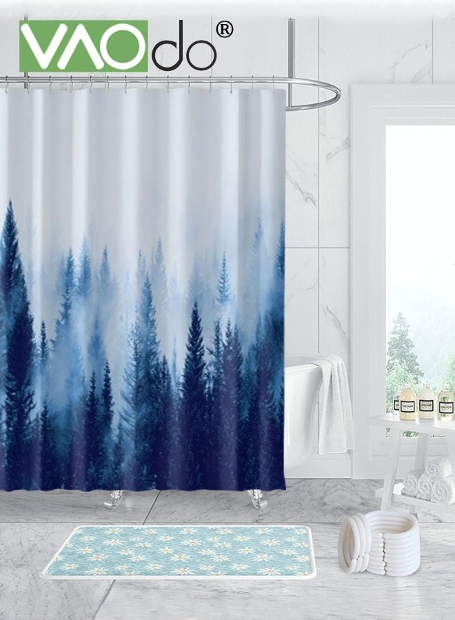 Fog Forest Printing Shower Curtain Thickened Polyester Shower Curtain 180 * 200Cm