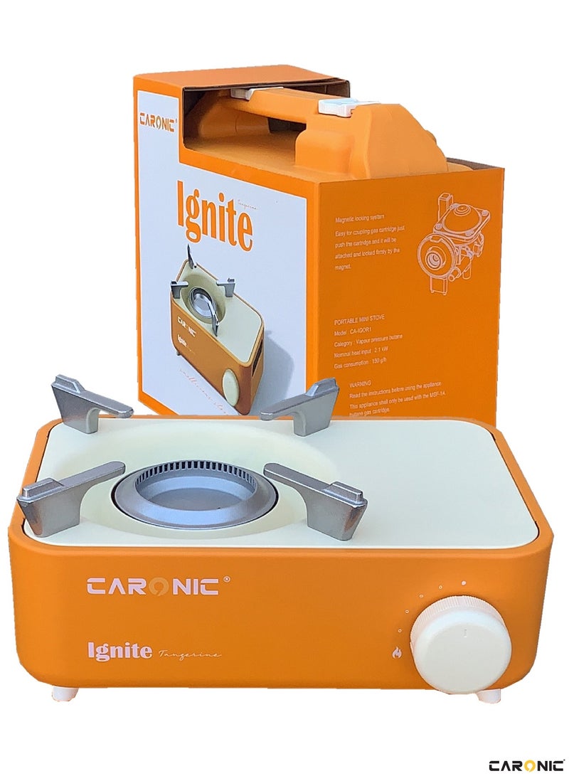 Portable Camping Gas Stove Double Burner Outdoor Automatic Ignition System Enamel Pan Support With 4 Portable Gas