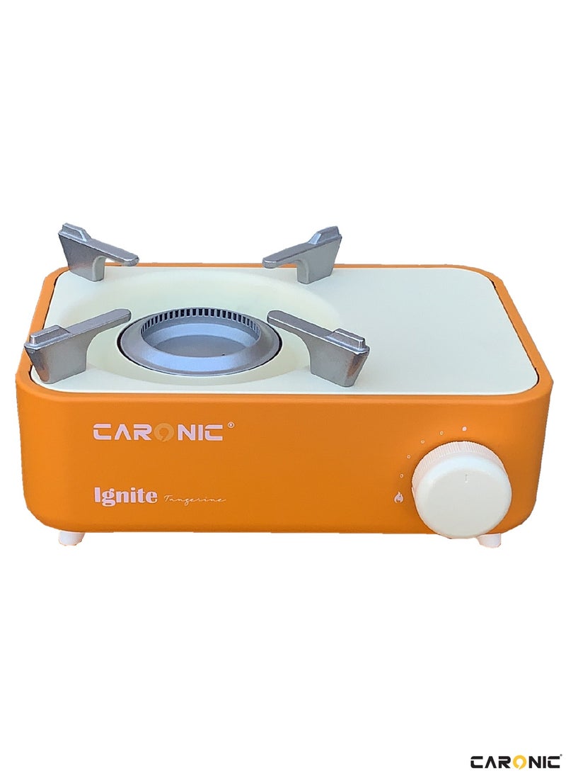 Portable Camping Gas Stove Double Burner Outdoor Automatic Ignition System Enamel Pan Support With 4 Portable Gas