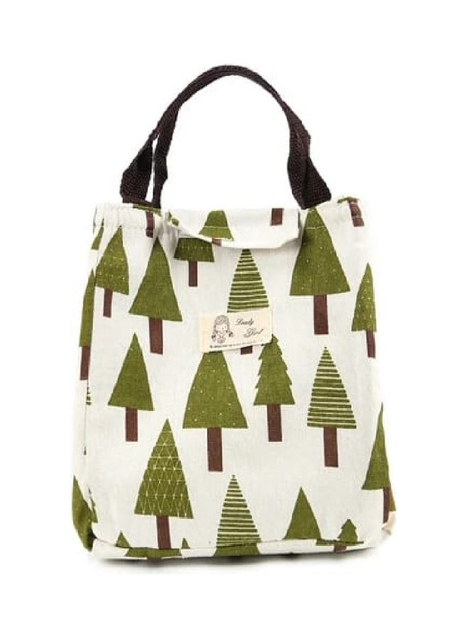 Printed Insulated Canvas Lunch Bag Multicolour 20x16x23cm