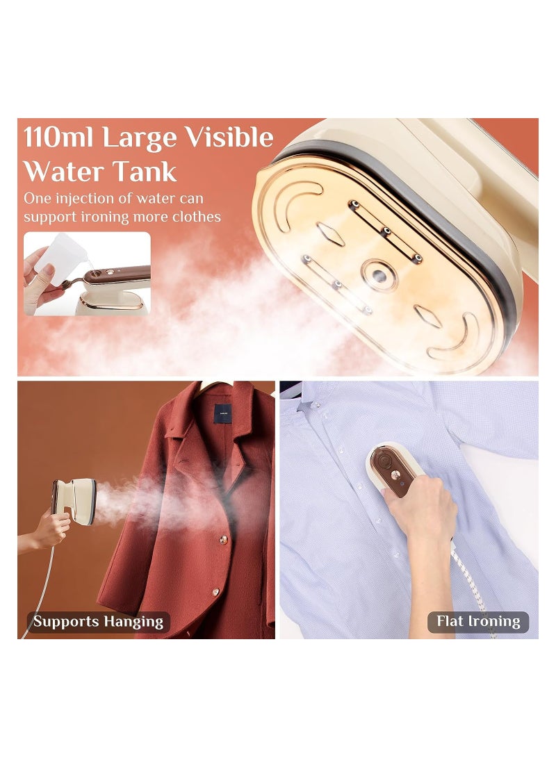 Handheld Steamer Iron for Clothes, Support Dry & Wet Ironing, 800w Mini Portable Clothes Steamer Iron, Professional Micro Travel Hand Clothing Steamer for Home Business, Fabric Wrinkle Remover
