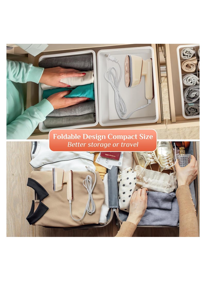Handheld Steamer Iron for Clothes, Support Dry & Wet Ironing, 800w Mini Portable Clothes Steamer Iron, Professional Micro Travel Hand Clothing Steamer for Home Business, Fabric Wrinkle Remover