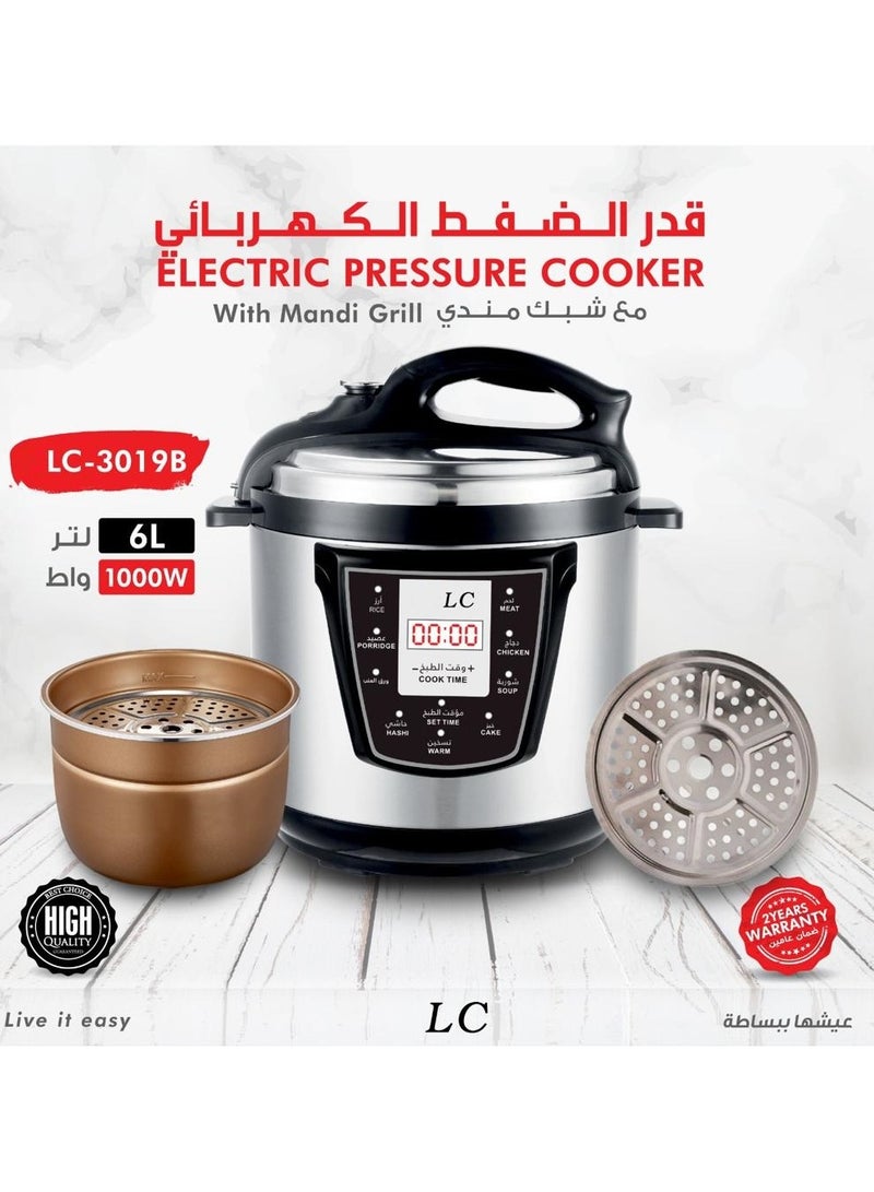 Electric Pressure Cooker With Mandi Grill 6Ltr 1000W