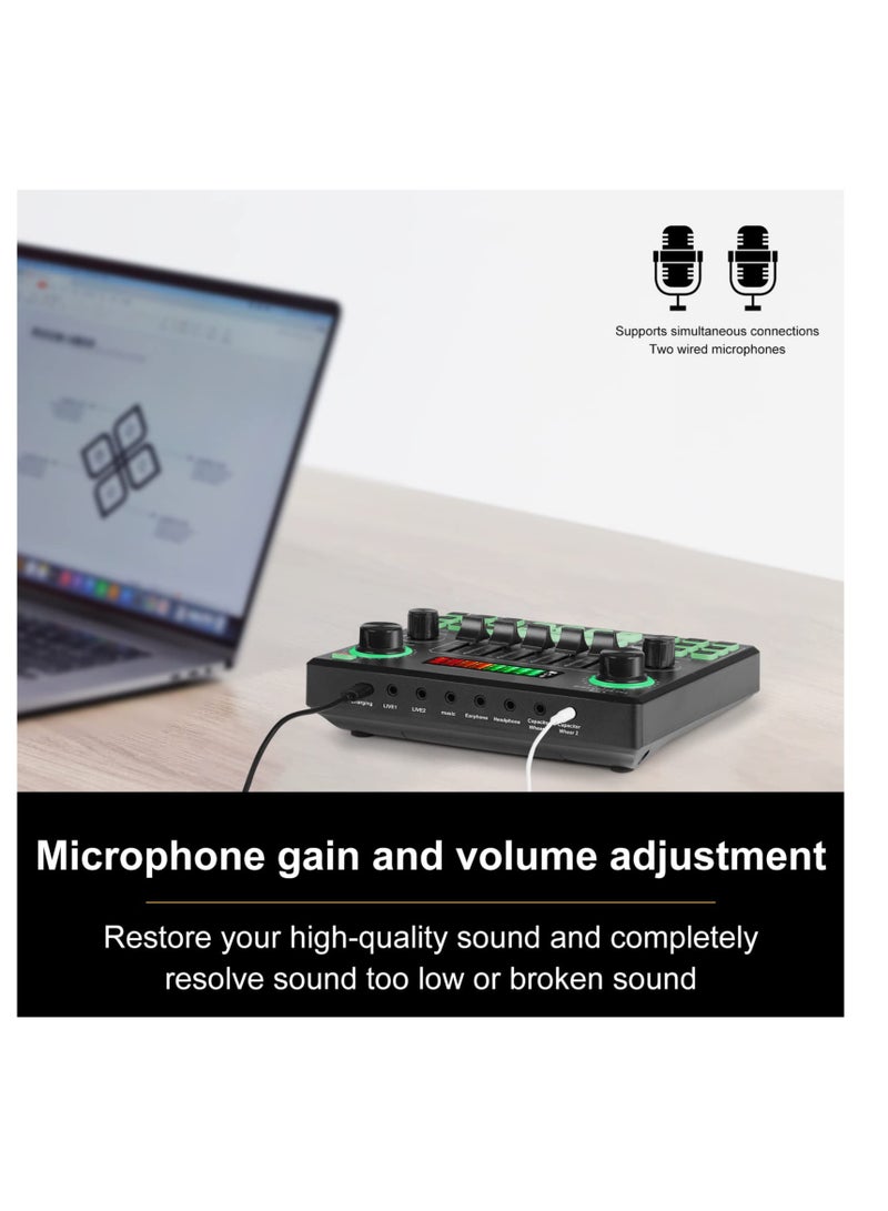 Live Sound Card Audio Mixer, Bluetooth Audio Mixer, Podcast Audio Interface with DJ Mixer Effects, Podcast Production Studio Equipment, Prefect for Streaming/Podcasting/Gaming