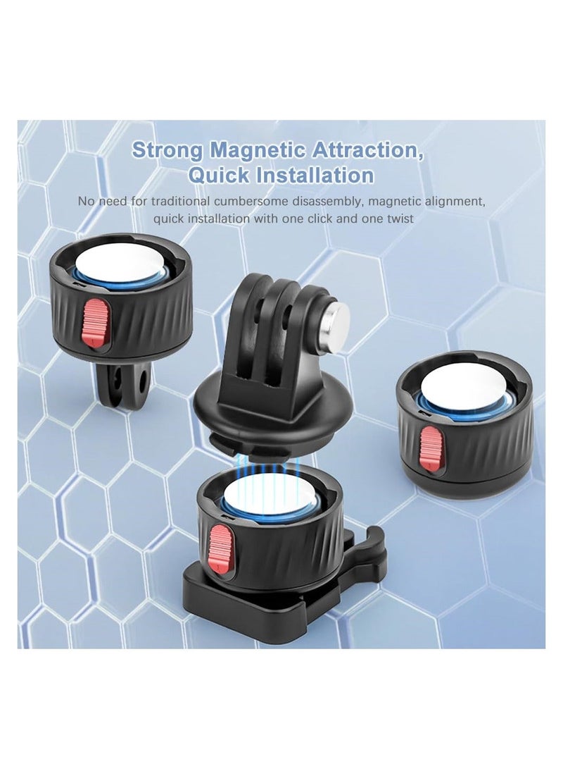 Magnetic Suction Adapter Tripod Quick Release Base Mount Action Camera Accessories Screws Free with Compatible 11/10/9/8/7 Insta 360 AKASO DJI