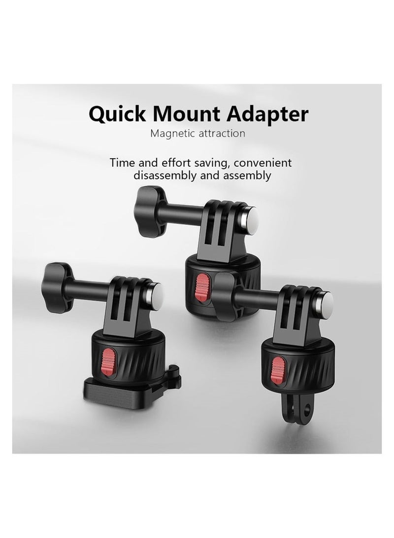 Magnetic Suction Adapter Tripod Quick Release Base Mount Action Camera Accessories Screws Free with Compatible 11/10/9/8/7 Insta 360 AKASO DJI