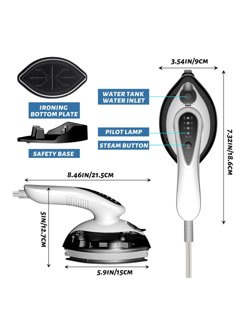 Portable Travel Steamer Iron, Fast Heat Up Handheld Garment Steamer, 3 Modes for Wet and Dry Ironing, 1100W 25s Heat Up Micro Steam Iron, 90° Rotation Anti Drip Clothing Steamer Iron