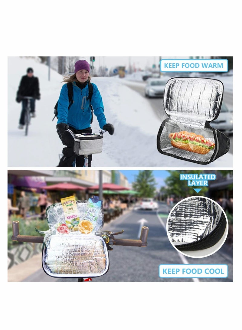 Bike Basket, Insulated Thermal Cooler, Water Resistant Handlebar Bag with Phone Mount, for Accessories Kids Girls Boys Men Women Scooter Cruiser