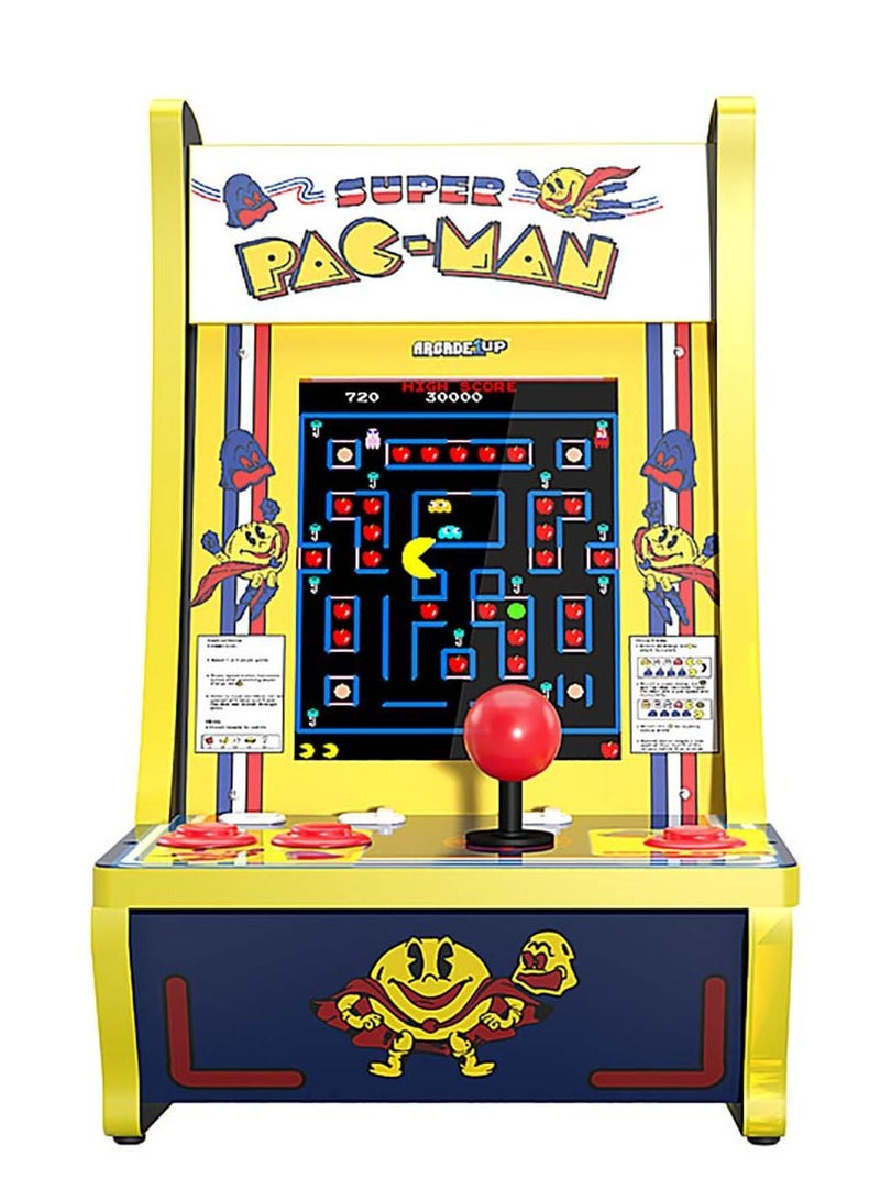 Arcade1Up - Super Pac-Man Counter Cades W/ Marquee & Headphone Jack