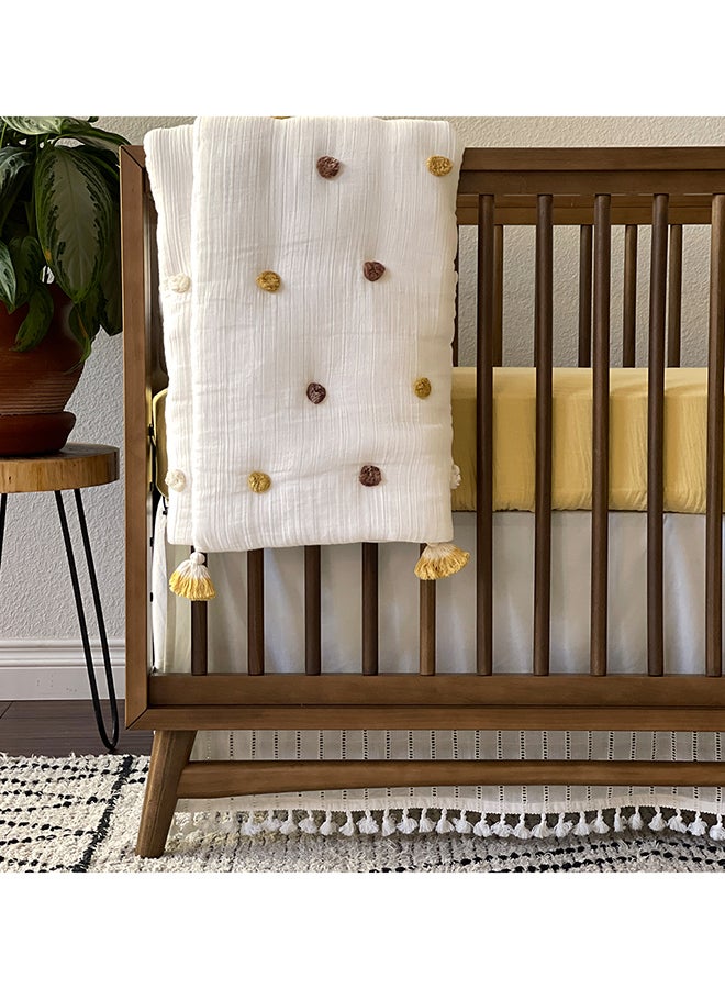 Crib Fitted Sheet, Ochre