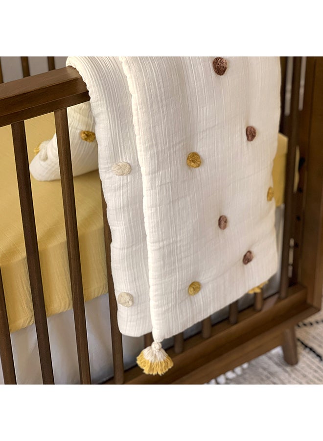 Crib Fitted Sheet, Ochre