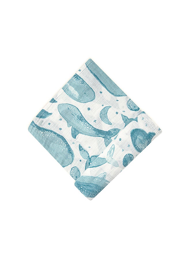 Caspian Single Swaddle Wraps, Whale Print