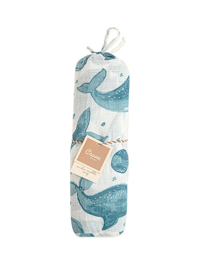 Caspian Single Swaddle Wraps, Whale Print