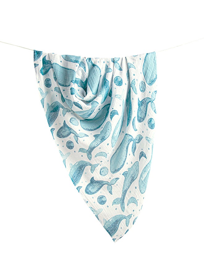 Caspian Single Swaddle Wraps, Whale Print