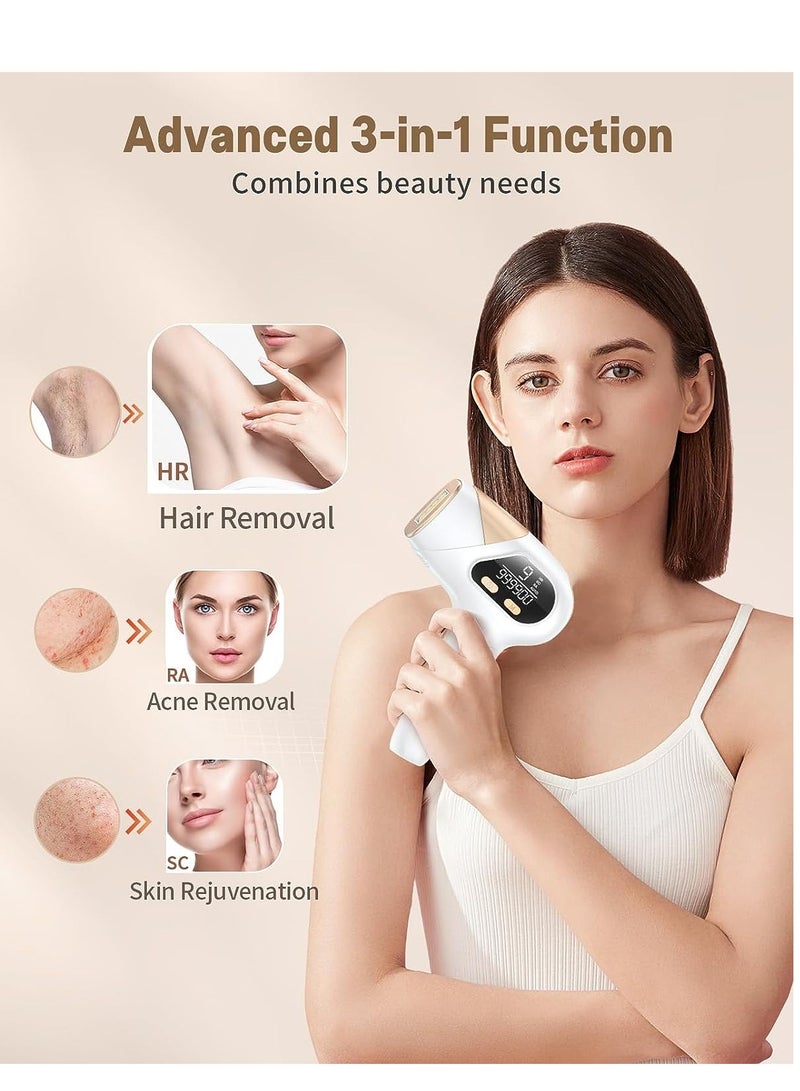 Laser Hair Removal device,  At-Home Permanent Hair Removal Device 9 Levels Upgraded 999900 Flashes Hair Remover for Face Armpits Arms Bikini Line Legs