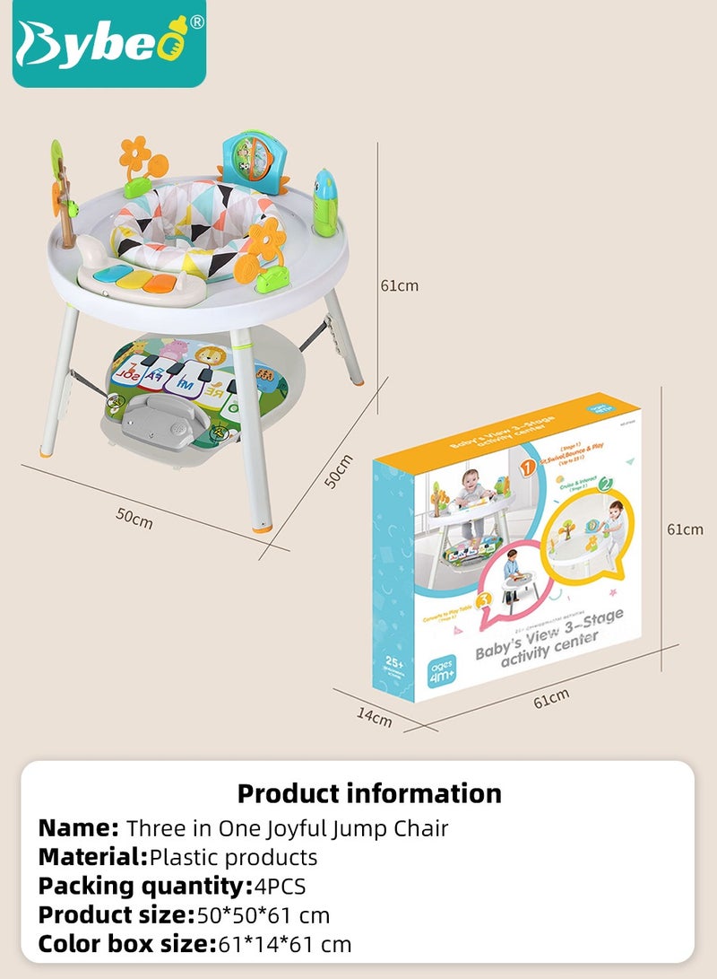 Baby Jumper, Adjustable Babies Bouncer, Multifunctional Activity Table, Walkers and Jumperoo, Kid Interactive Play Center, with Music Lights and Sounds, for 4 months to 6-year Infants and Toddlers
