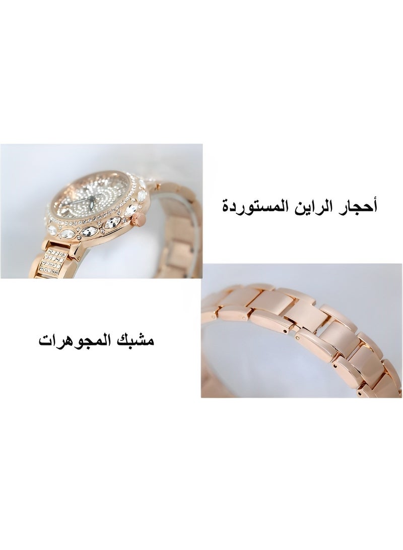 Women's Quartz Watches Fashion Elegant Watches with Roman Numeral Dial & Diamond Watch Strap Waterproof Dress Wrist Watches for Ladies as Gifts