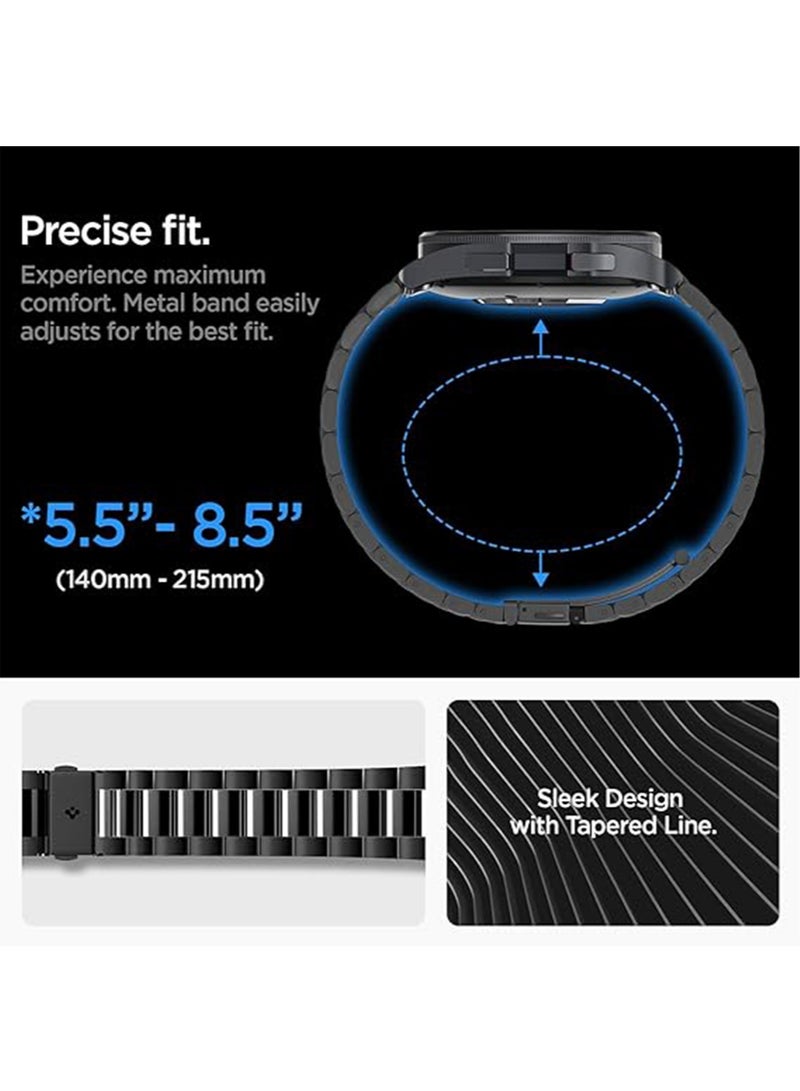 Modern Fit Band for Samsung Galaxy Watch 6 Classic 47mm Band Strap Premium 316L Stainless Steel - Black