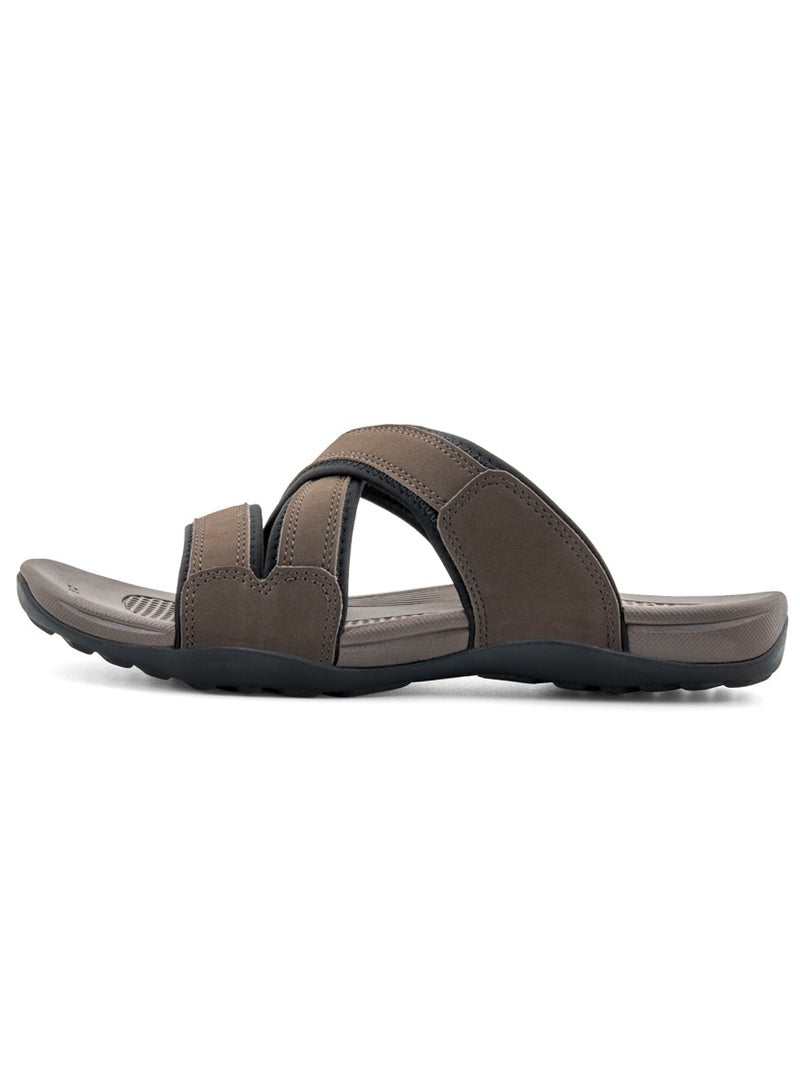 Slippers for Men | Arabic Style Slide-on | Series - ARBA-01 Brown