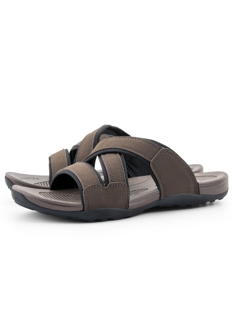 Slippers for Men | Arabic Style Slide-on | Series - ARBA-01 Brown