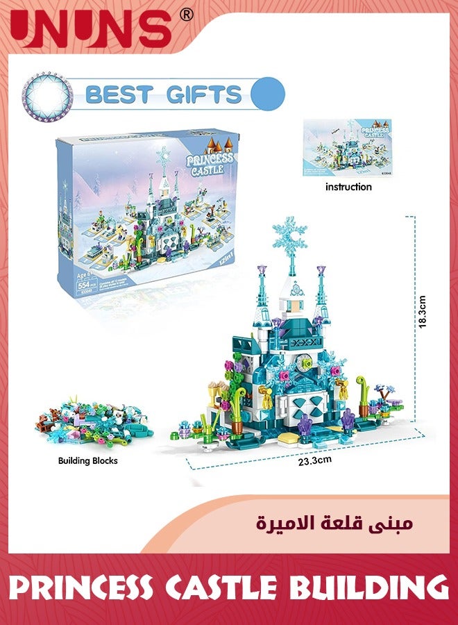Girls Building Blocks Set,554pcs Princess Castle Toys For Girls,25 Models STEM Building Kit Toys For Kids Age 6-12,Educational Construction Toys Gifts For 6 7 8 9 10 11 12 Years Old Girls