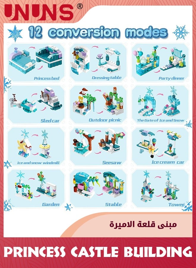 Girls Building Blocks Set,554pcs Princess Castle Toys For Girls,25 Models STEM Building Kit Toys For Kids Age 6-12,Educational Construction Toys Gifts For 6 7 8 9 10 11 12 Years Old Girls